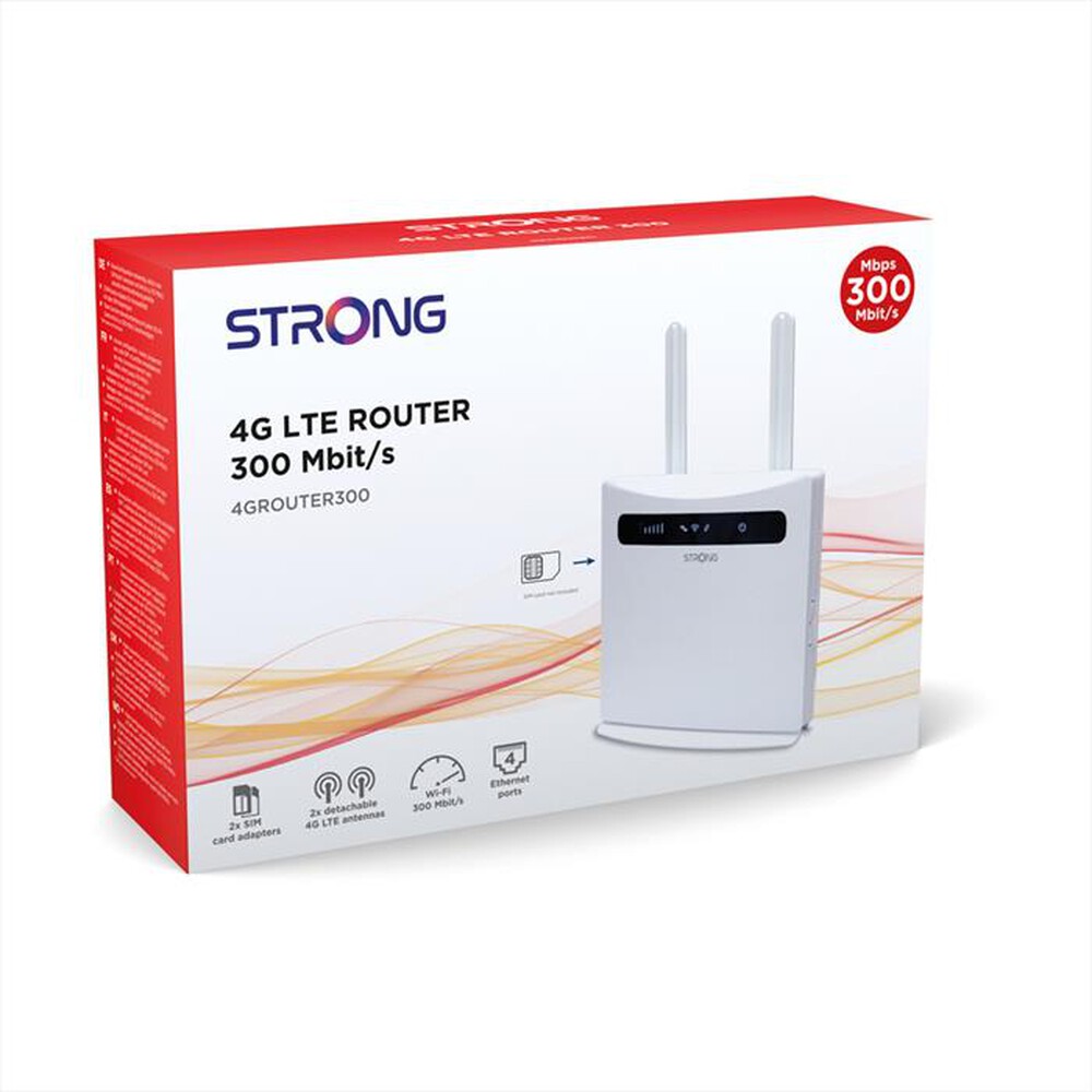 "STRONG - 4GRouter Wireless per qualsiasi Sim 4GROUTER300-nero"