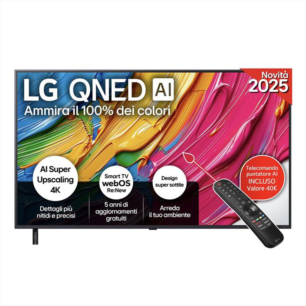 LG - Smart TV QNED AI UHD 4K  55" 55QNED80A6A-Nero