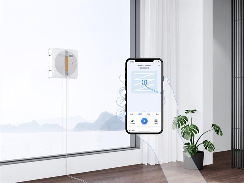 "ECOVACS - WINBOT W1PRO Robot lavavetri con spruzzatura auto-BIANCO"