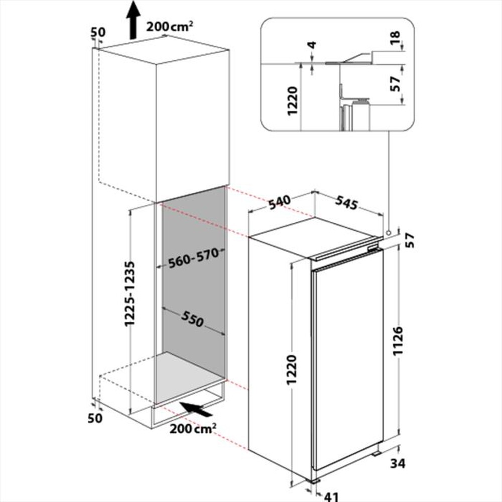 Immagine del prodotto HOTPOINT ARISTON - Frigorifero incasso SZ 12 A2 D/HA 1 Classe F