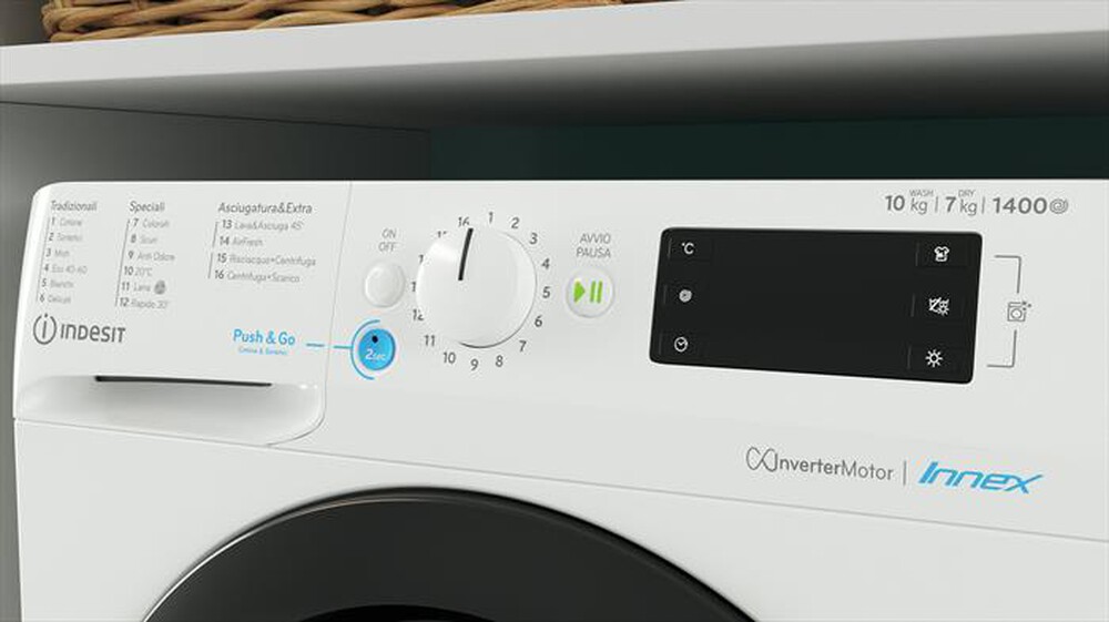"INDESIT - Lavasciuga INNEX BDE 107426 WK IT 10/7 Kg Classe A-Bianco"