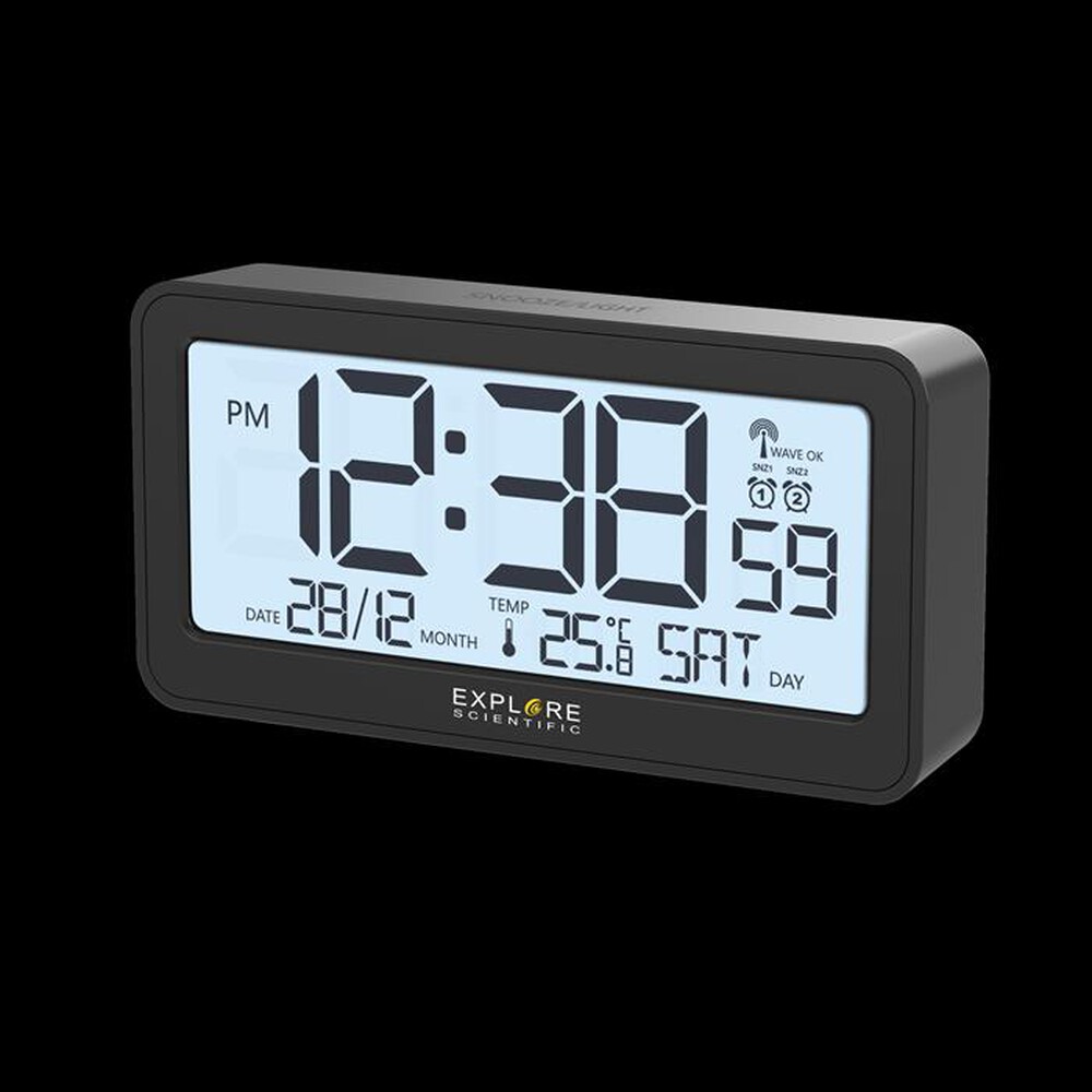 "EXPLORE SCIENTIFIC - RDC1000 SVEGLIA RADIOCONTROLLATA CON DISPLAY-Black"