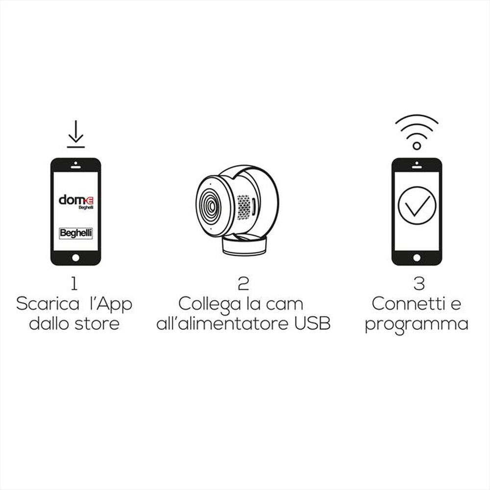 "BEGHELLI - VIDEOCAMERA RING DA INTERNO-Nero"