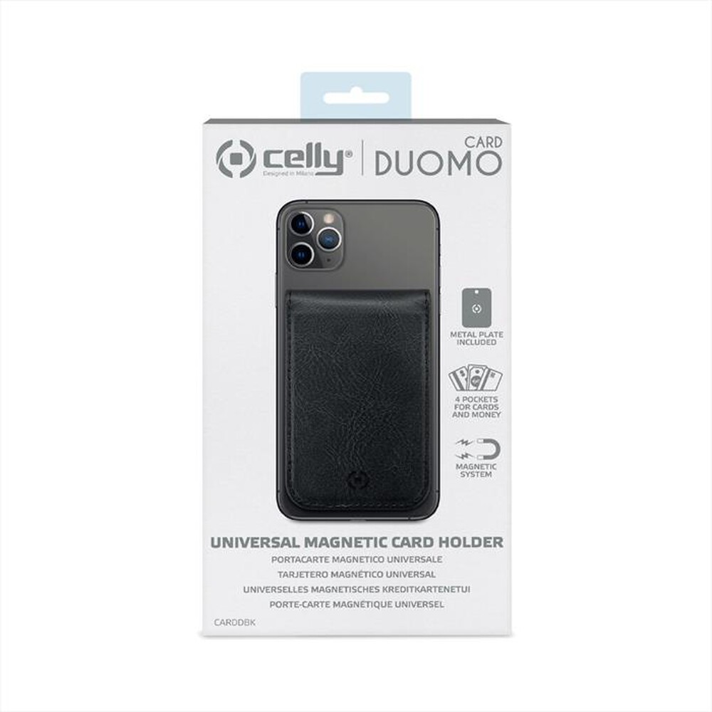 "CELLY - CARDDBK - PORTACARTE MAGNETICO-NERO/SIMILPELLE"