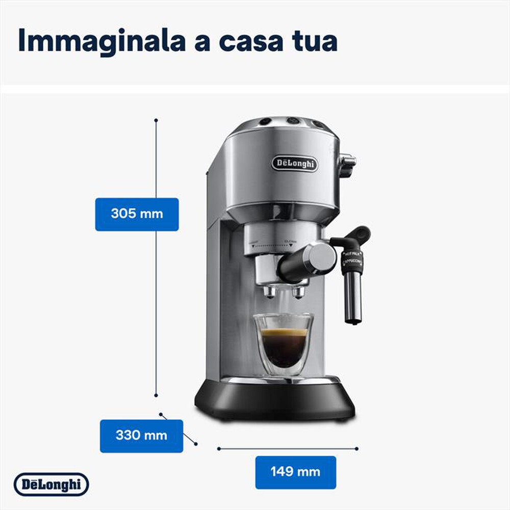 "DE LONGHI - DEDICA EC685.M MACCHINA DA CAFFÈ MANUALE-Metal"