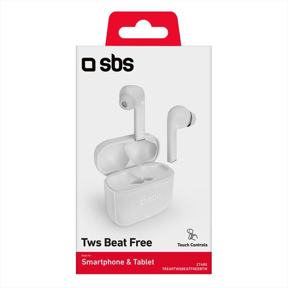 "SBS - Auricolare bluetooth TEEARTWSBEATFREEBTW-Bianco"