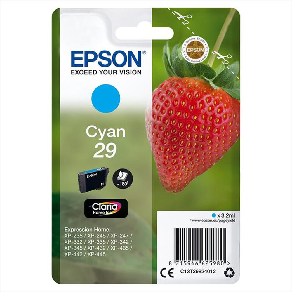 Immagine del prodotto EPSON - C13T29824012-Ciano