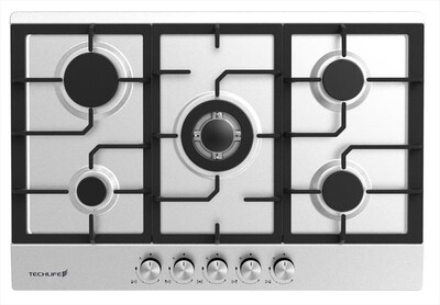 TECHLIFE - Piano cottura a gas TFBIPCG75FGG 75 cm-Inox