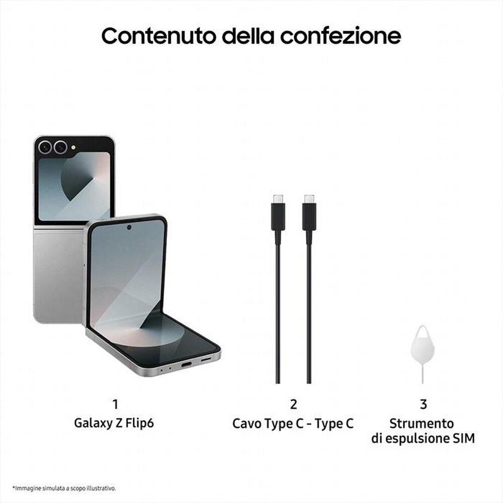 Immagine del prodotto SAMSUNG - Galaxy Z Flip6 12+256GB-Silver Shadow