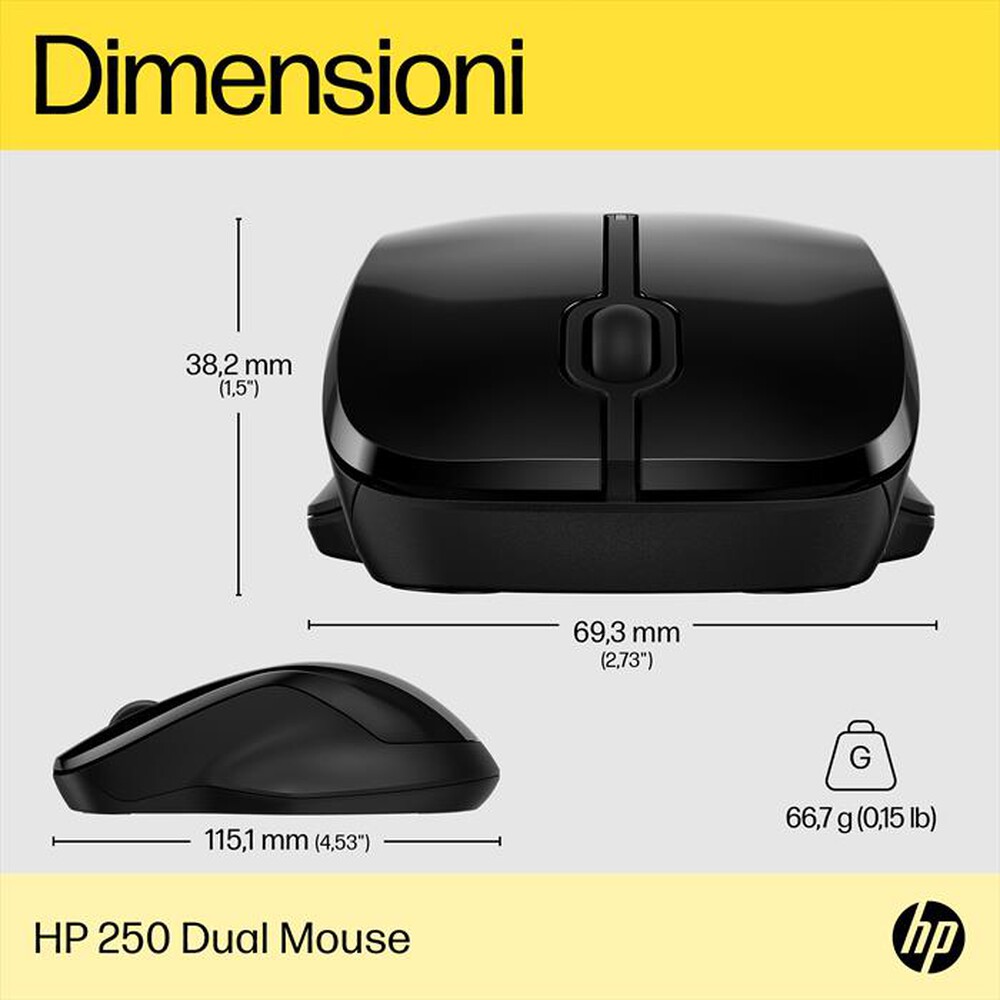 Immagine del prodotto HP - 250 DUAL MOUSE-Nero