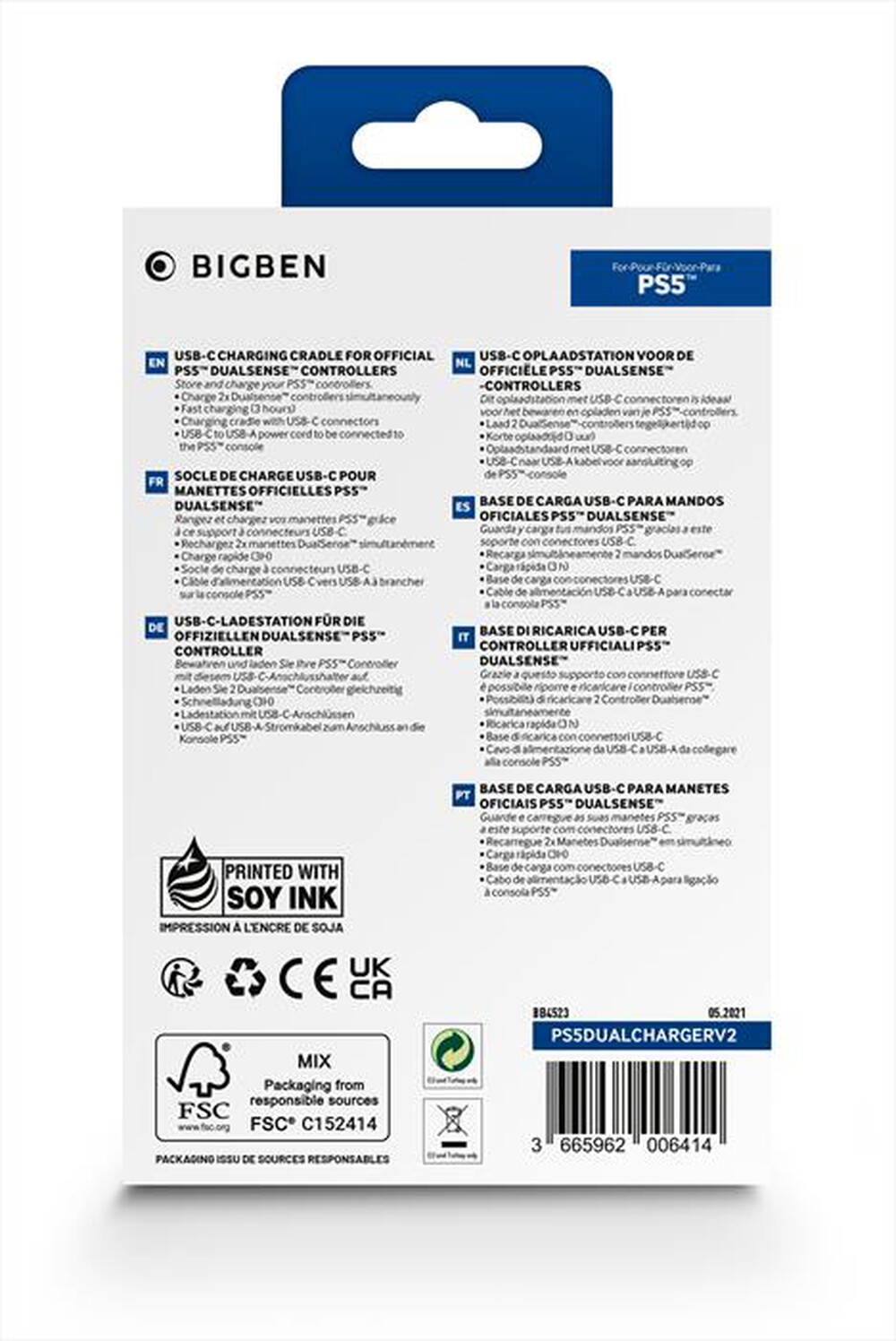 Immagine del prodotto NACON - BASE RICARICA USB 2 CONTROLLER DUALSENSE PS5-Nero