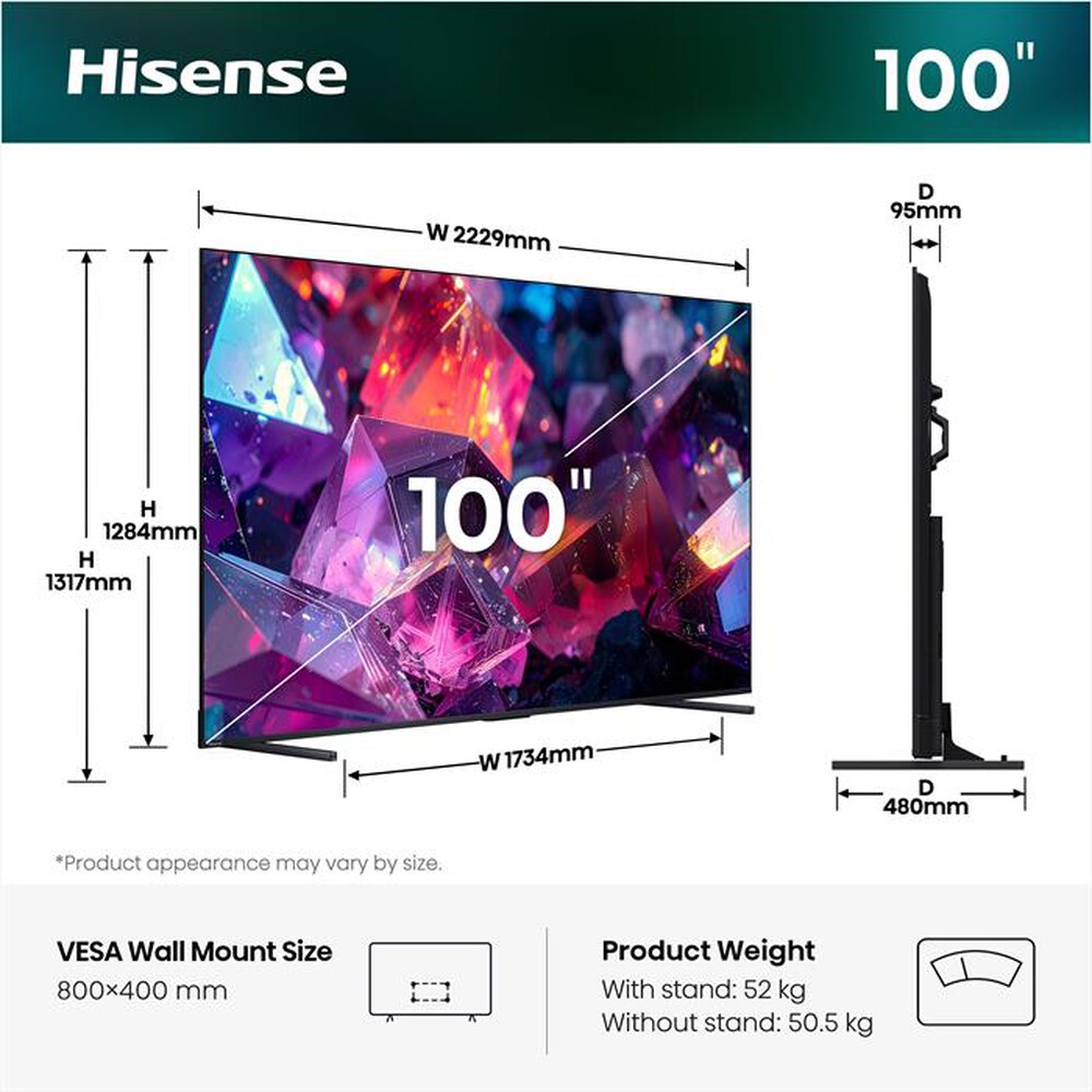 Immagine del prodotto HISENSE - 100E7S PRO-NERO