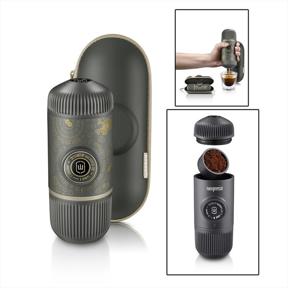 "WACACO - Macchina per caffè espresso NANOPRESSO+CASE-GRIGIO DARK SOUL"