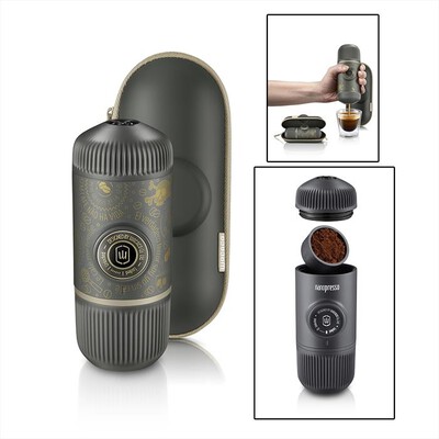 WACACO - Macchina per caffè espresso NANOPRESSO+CASE-GRIGIO DARK SOUL