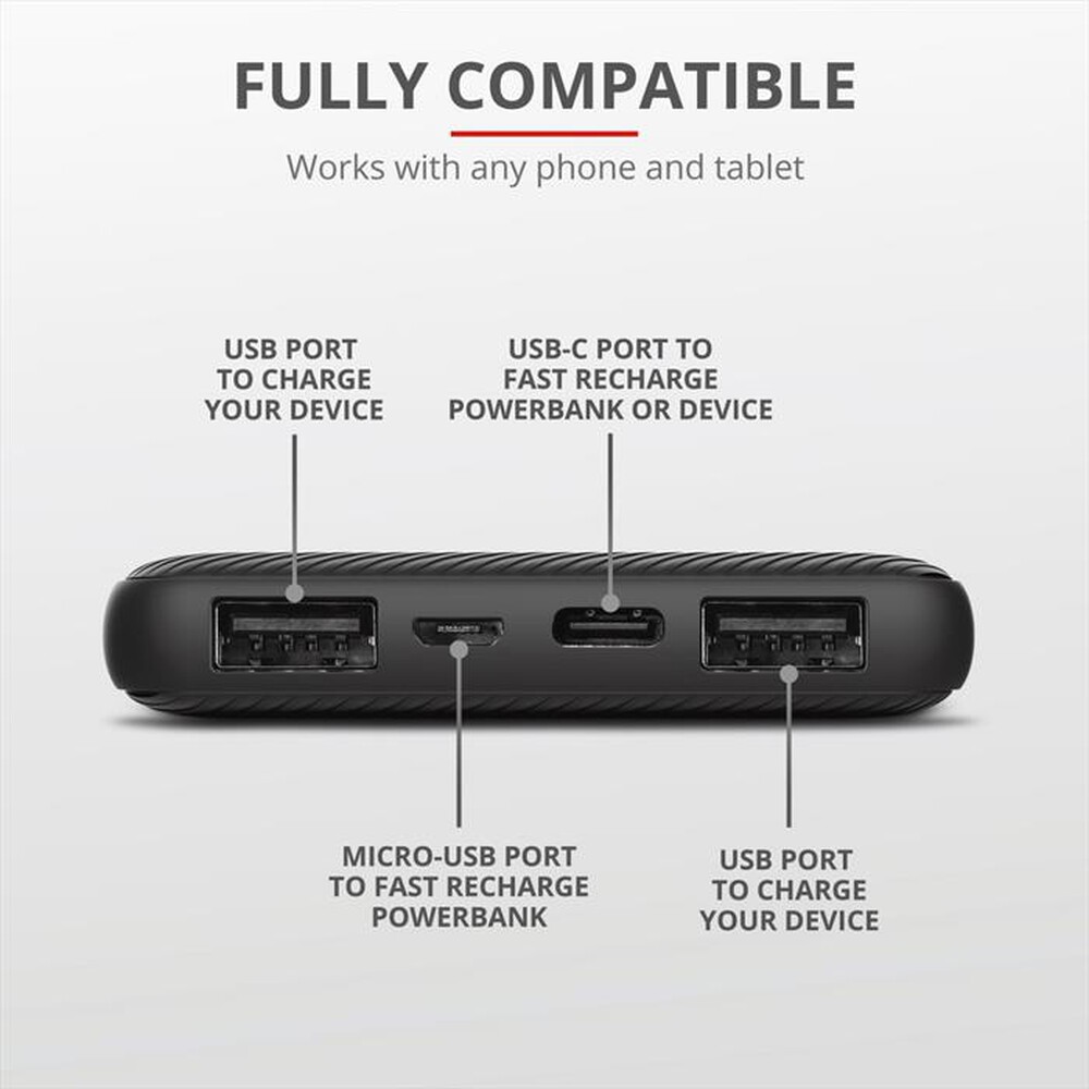 "TRUST - PRIMO POWERBANK 10.000-Black"