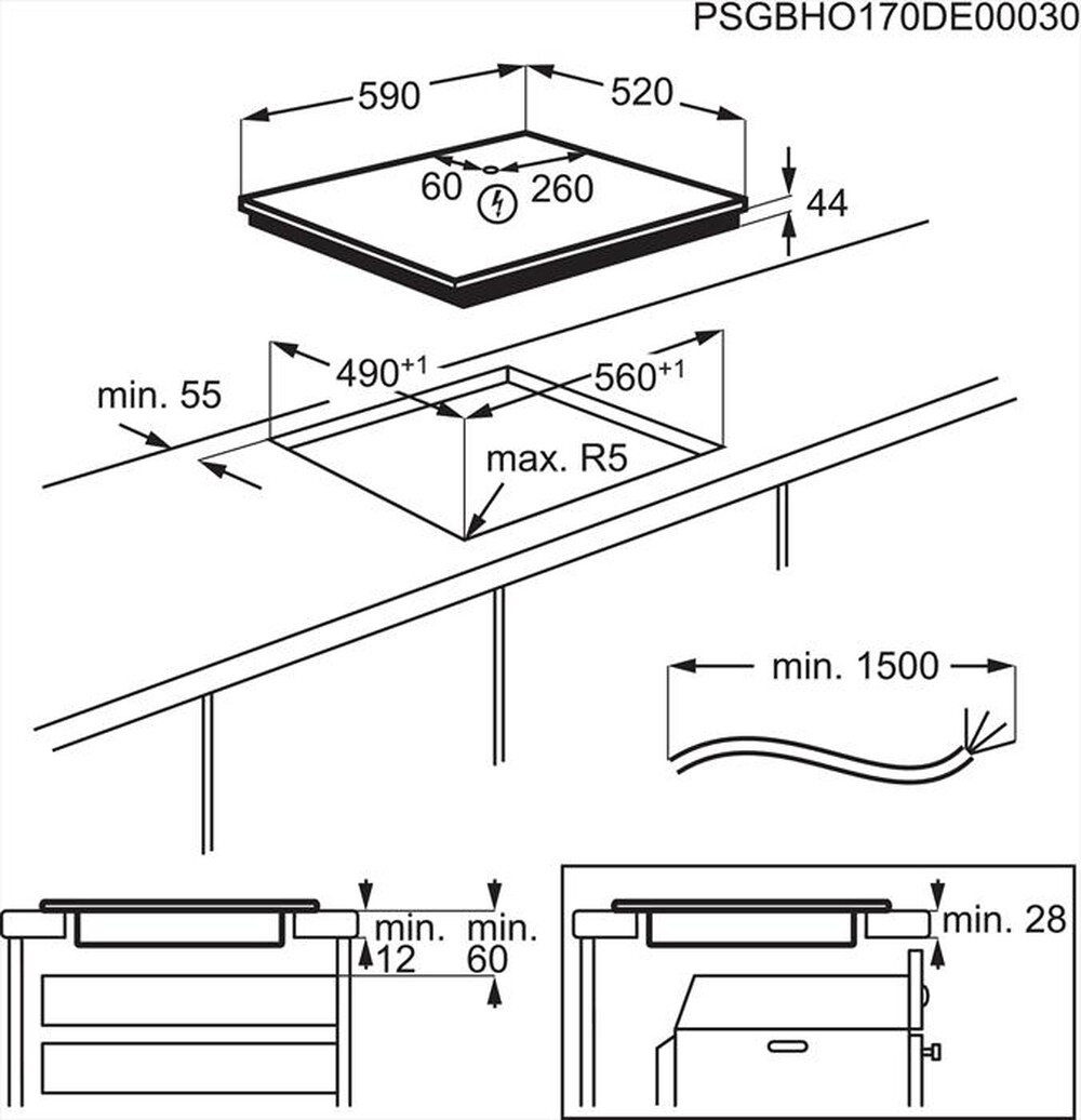 Immagine del prodotto ELECTROLUX - Piano cottura induzione CIL63443 59 cm-Nero