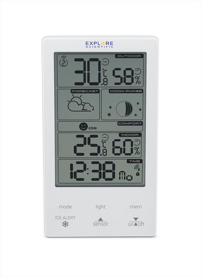 EXPLORE SCIENTIFIC - WSH4009GYE000, STAZIONE METEO CON DISPLAY TOUCH-White,  EXPLORE SCIENTIFIC - WSH4009GYE000, STAZIONE METEO CON DISPLAY TOUCH-White