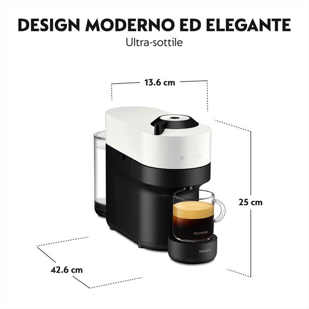 "KRUPS - Macchina da caffè VERTUO POP XN9201K Nespresso-WHITE"