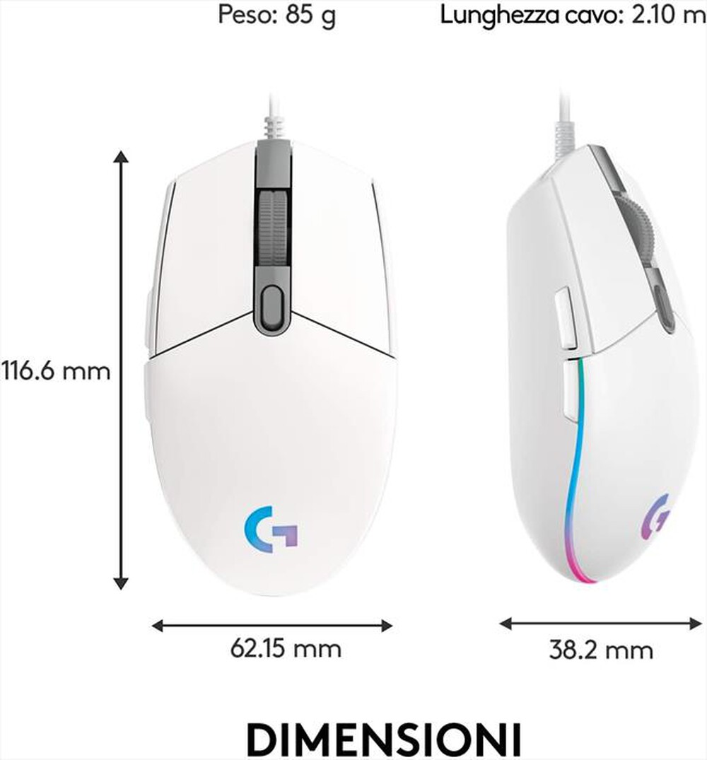 "LOGITECH - G203 LIGHTSYNC-Bianco"