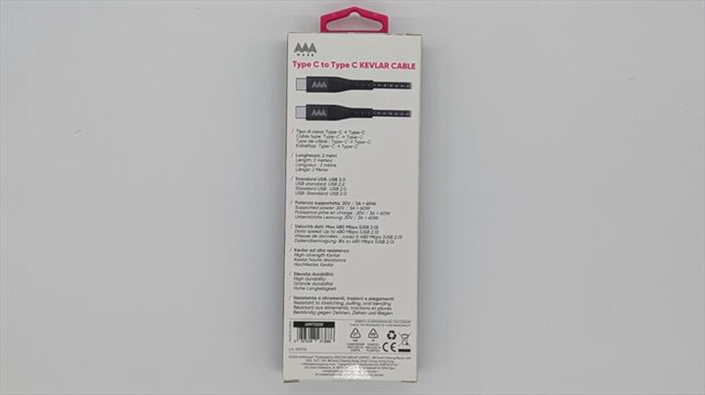Immagine del prodotto AAAMAZE - Cavo USB Type-C a Type-C super resistente AMIT-BLACK