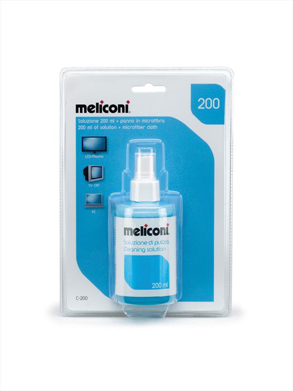 "MELICONI - C200 SOLUZIONE DI PULIZIA 200ML-Bianco"