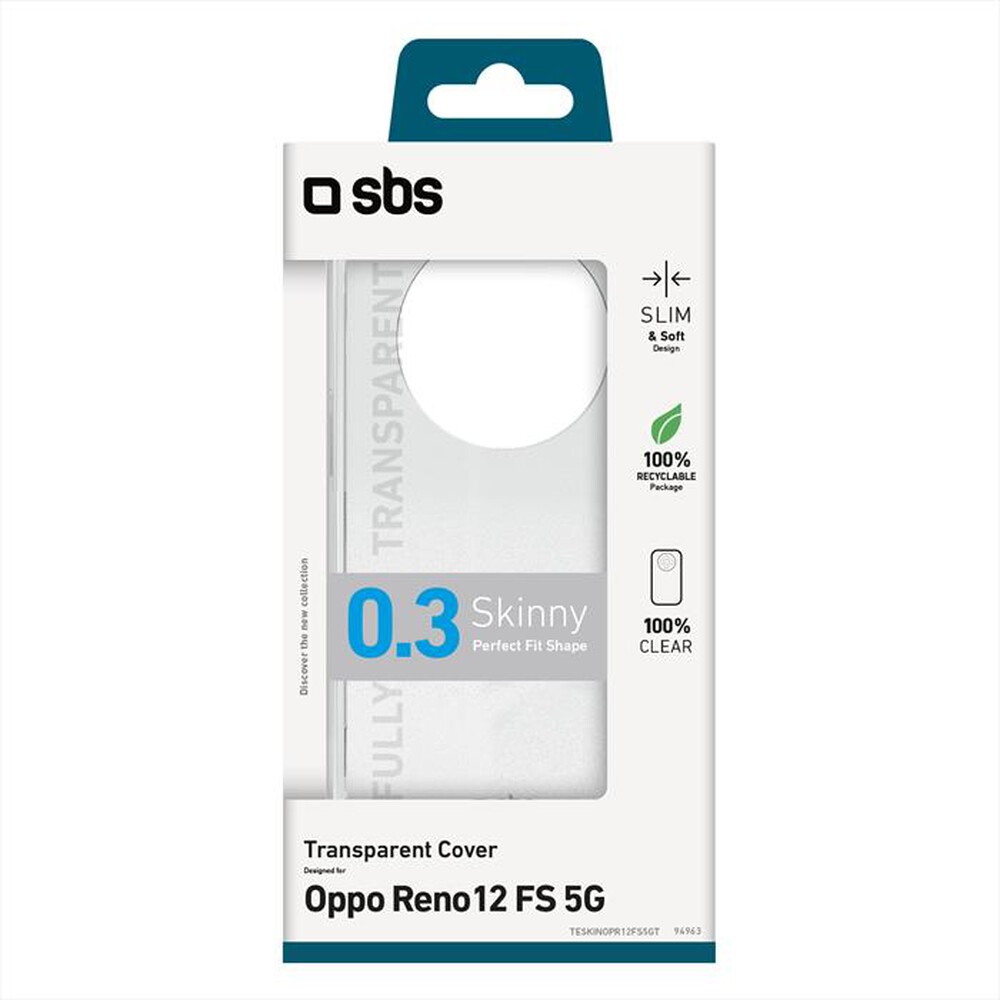 Immagine del prodotto SBS - Cover Skinny Oppo Reno12 FS 5G TESKINOPR12FS5GT-Trasparente