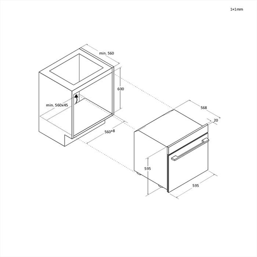 Immagine del prodotto CANDY - Forno incasso elettrico CA6 N3B1HTX Classe A++