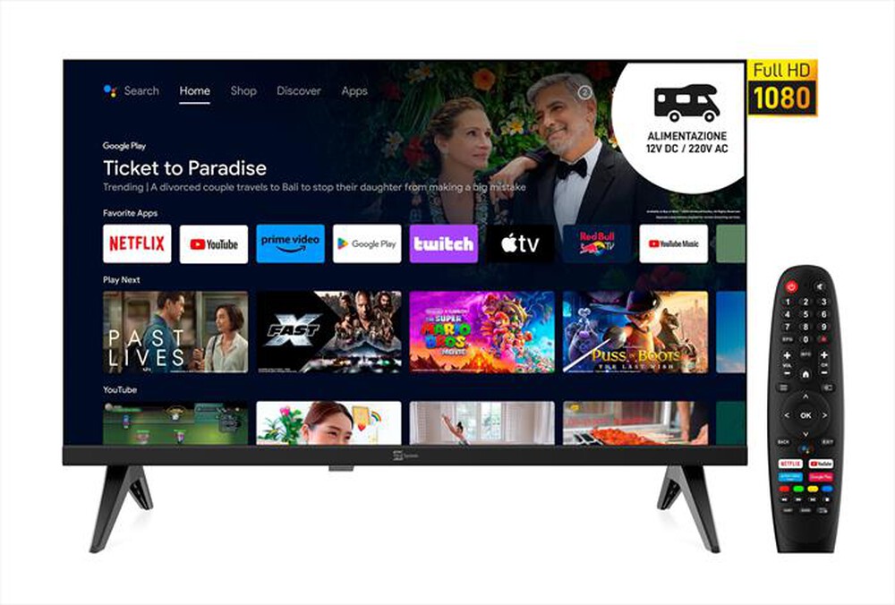 "TELESYSTEM - Smart TV LED FHD 22\" T2/S2 SMG14 12V-BLACK"