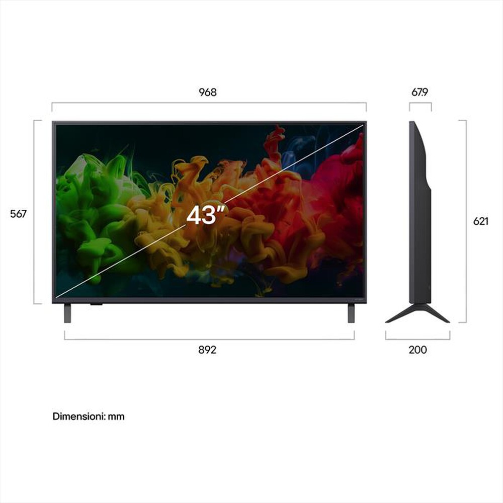 Immagine del prodotto LG - Smart TV 43" MiniLED QNED EVO 4K AI 43QNED80B6B-Charcoal Black