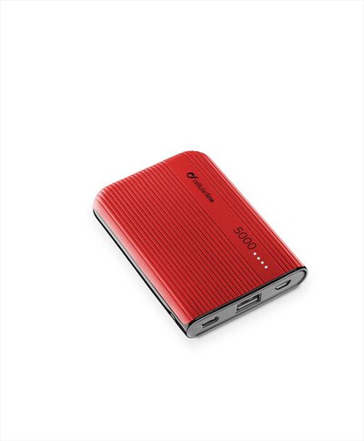 CELLULARLINE - FREEPPT5USBCR Power Bank-PowerTank 5000-Universale-Rosso