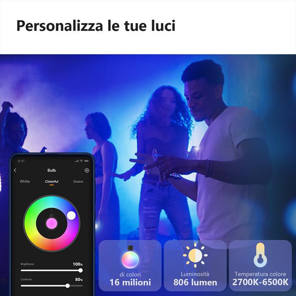 "IMOU - Lampadina Intelligente a Colori Wi-Fi BULB B5-Bianco"
