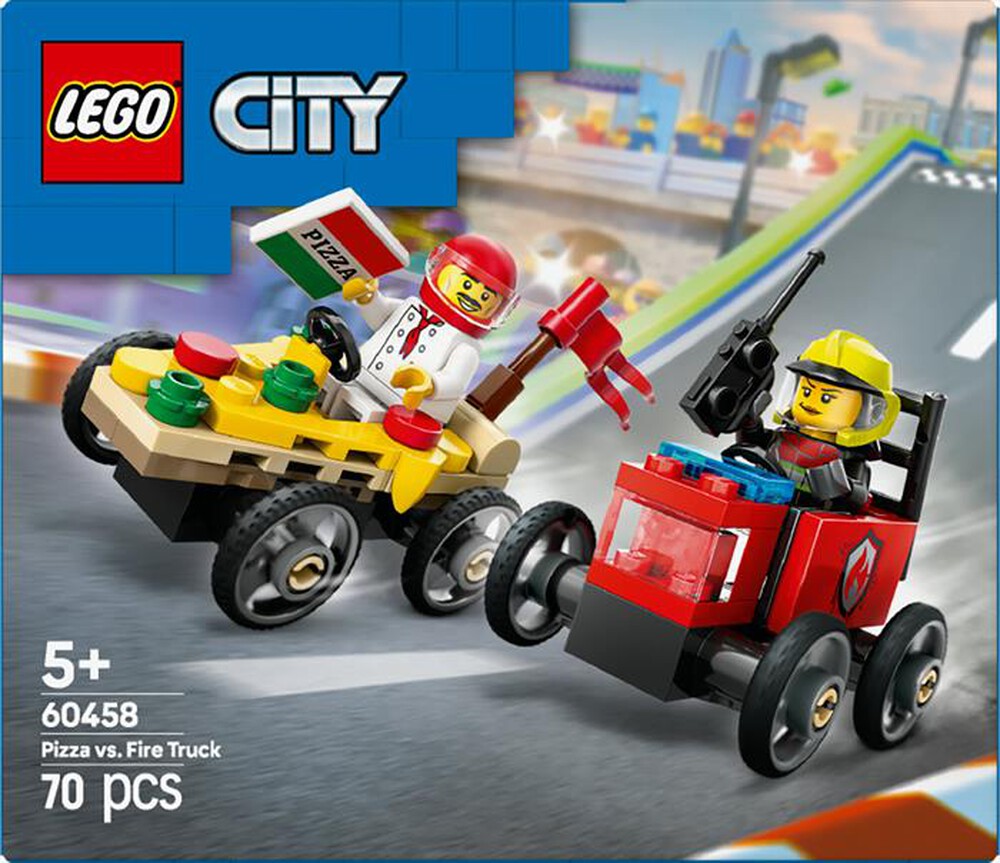 Immagine del prodotto LEGO - CITY Veicoli da corsa: pizzaiolo vs pompiere 60458
