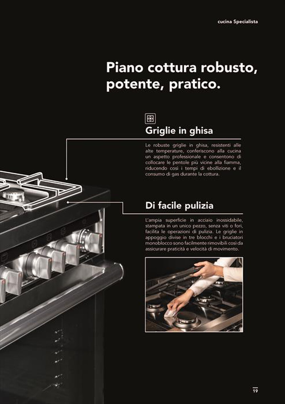"GLEM GAS - Cucina a gas ST664MI Classe A+-Inox"
