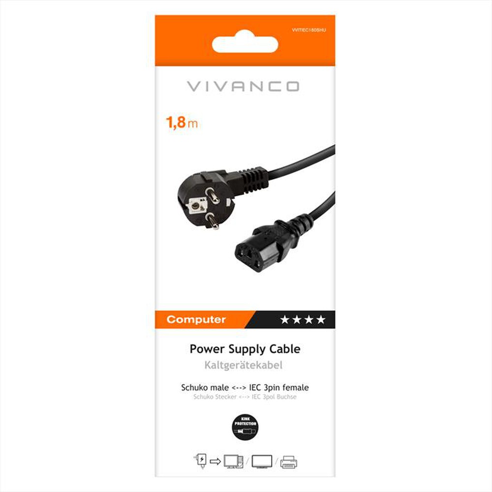 Immagine del prodotto SBS - Power supply cableIEC 3pin socket,1,8m-Nero