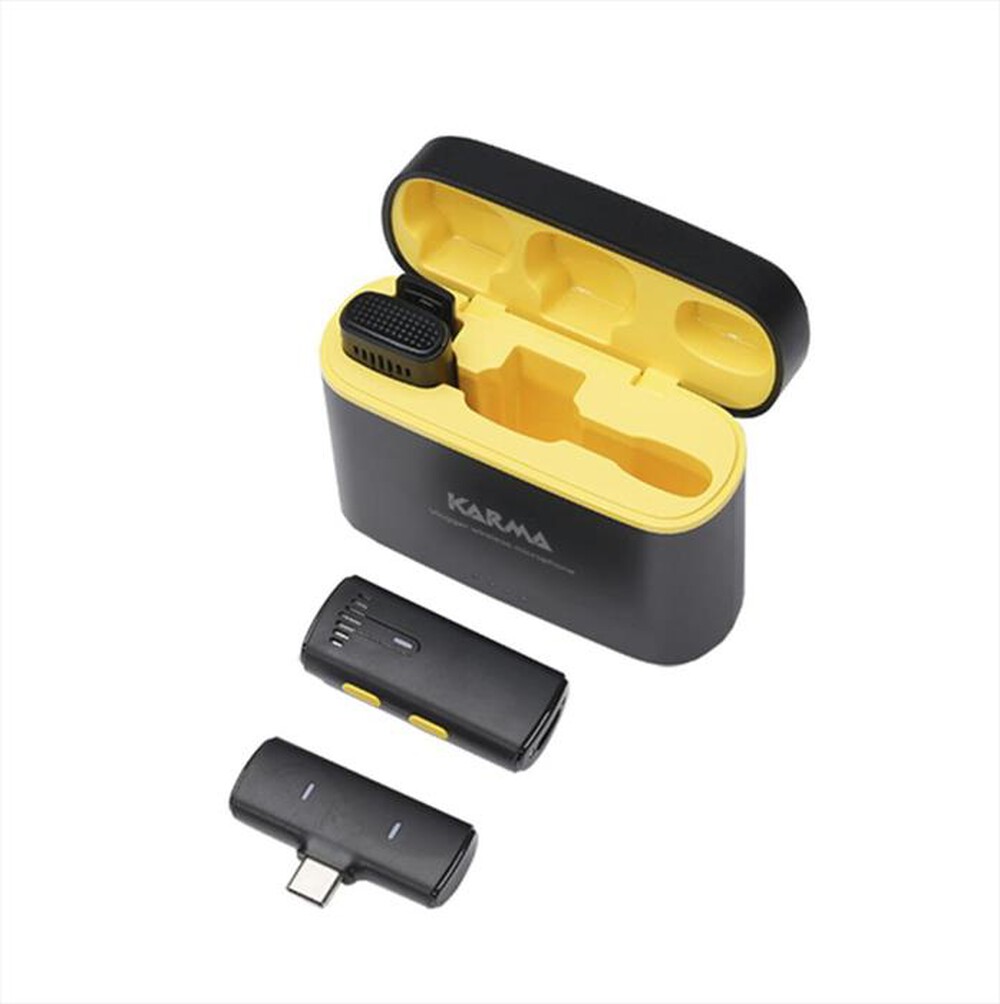 Immagine del prodotto KARMA - Doppio Radiomicrofono VLOGGER PLUS-Nero e giallo