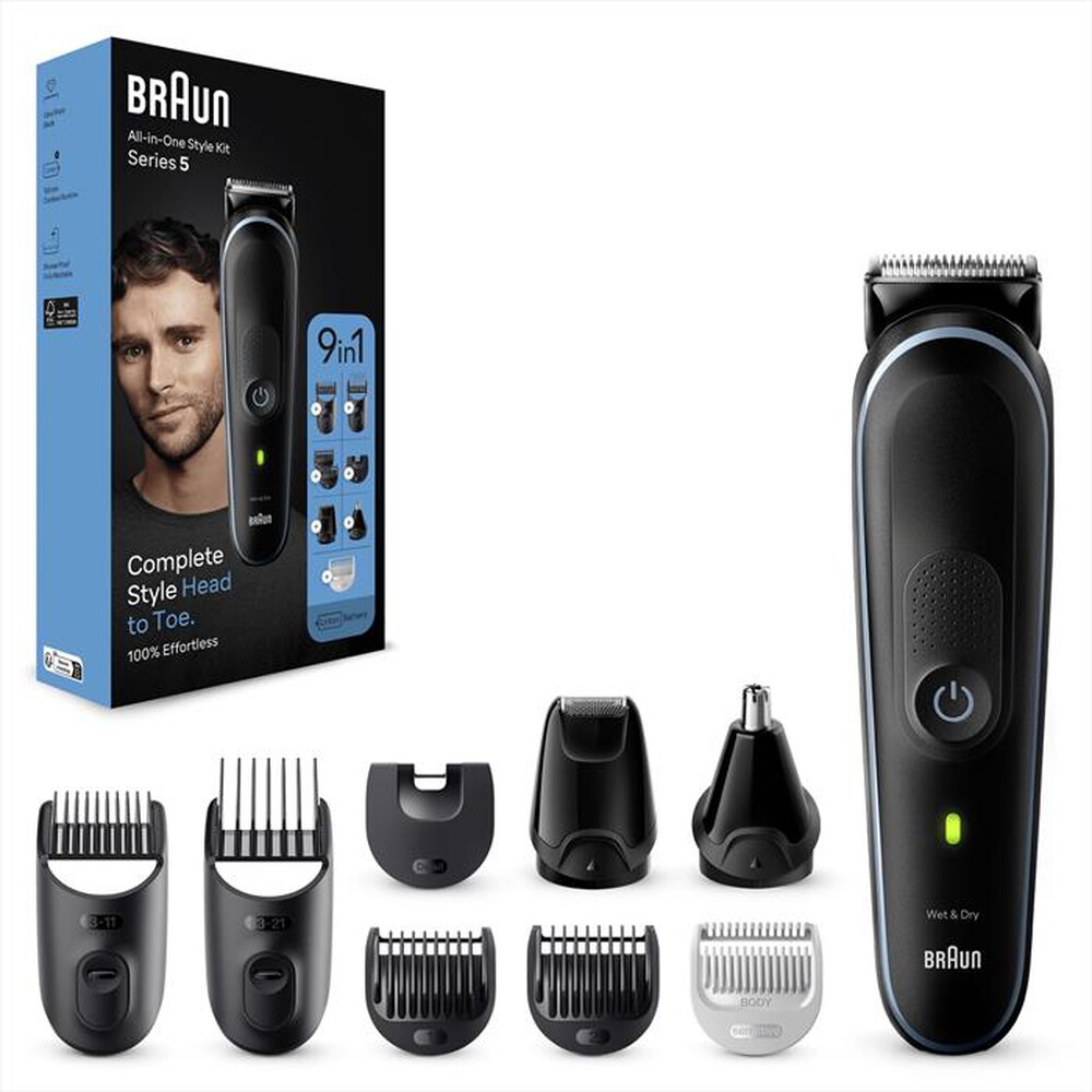 "BRAUN - Regolabarba SERIES 5 MGK5411-Black / Nordic Blue"