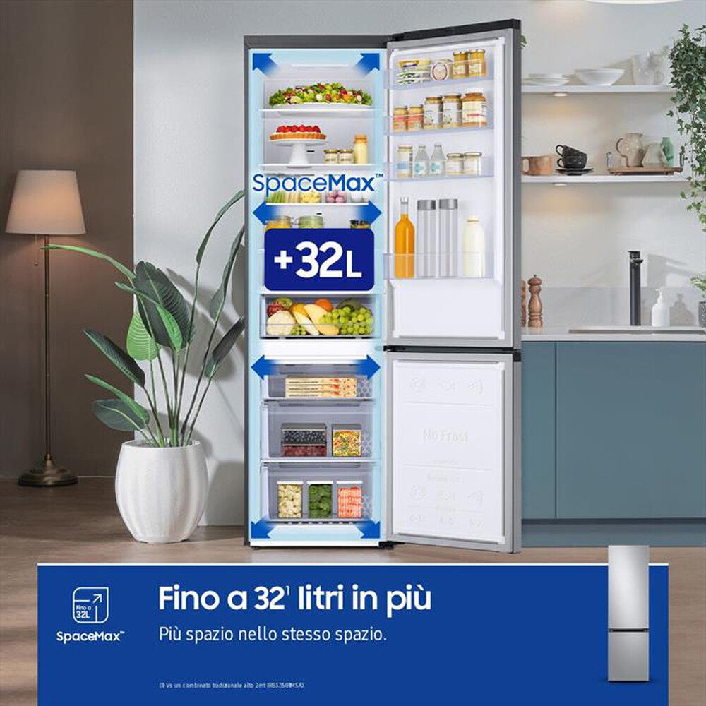 "SAMSUNG - Frigorifero combinato RB38C600DSA/EF ClasseD 390lt-SILVER INOX"