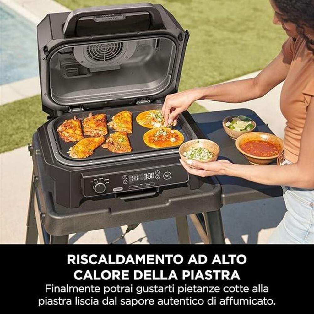 "NINJA - PIASTRA LISCIA PER BBQ ELETTRICO NINJA WOODFIRE XL-Nero"