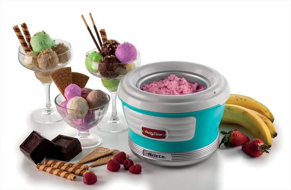 "ARIETE - 0643 Party Time Gelatiera con cestello da 1,5L-celeste"