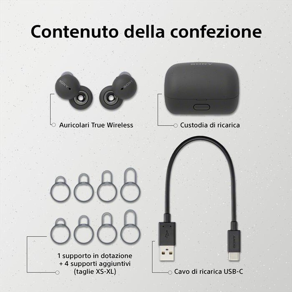 "SONY - Auricolari Bluetooth WFL900H.CE7-Grigio Antracite"