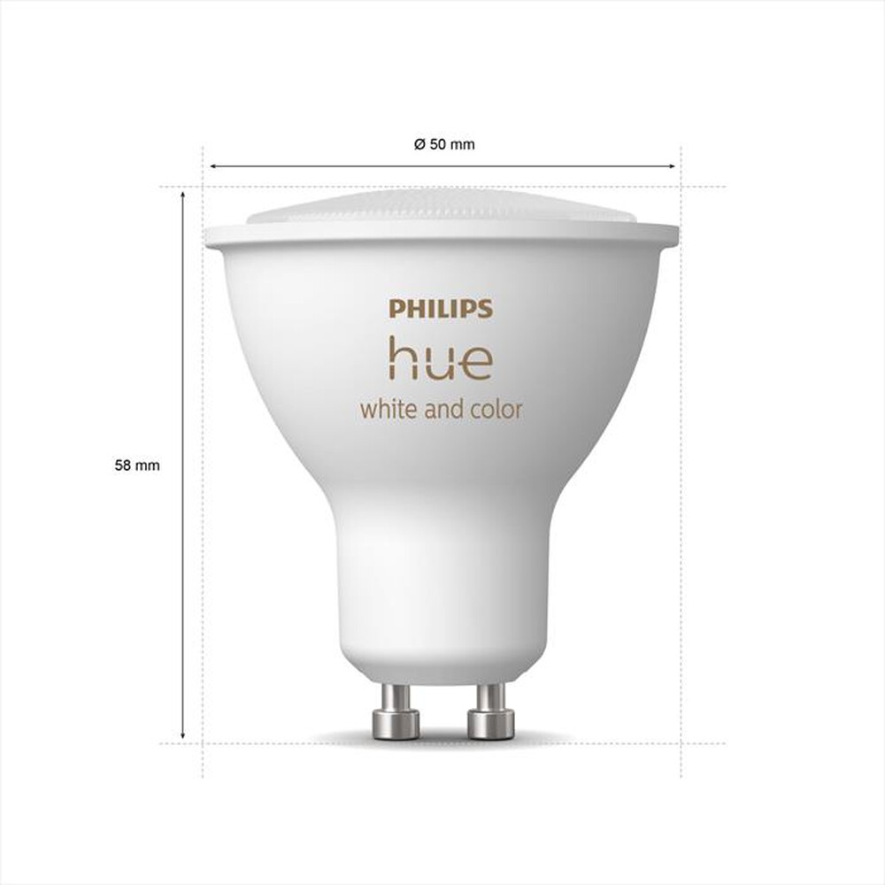 "PHILIPS - HUE WHITE AND COLOR AMBIANCE 2XLAMPADINA GU10 35W-Multicolore"