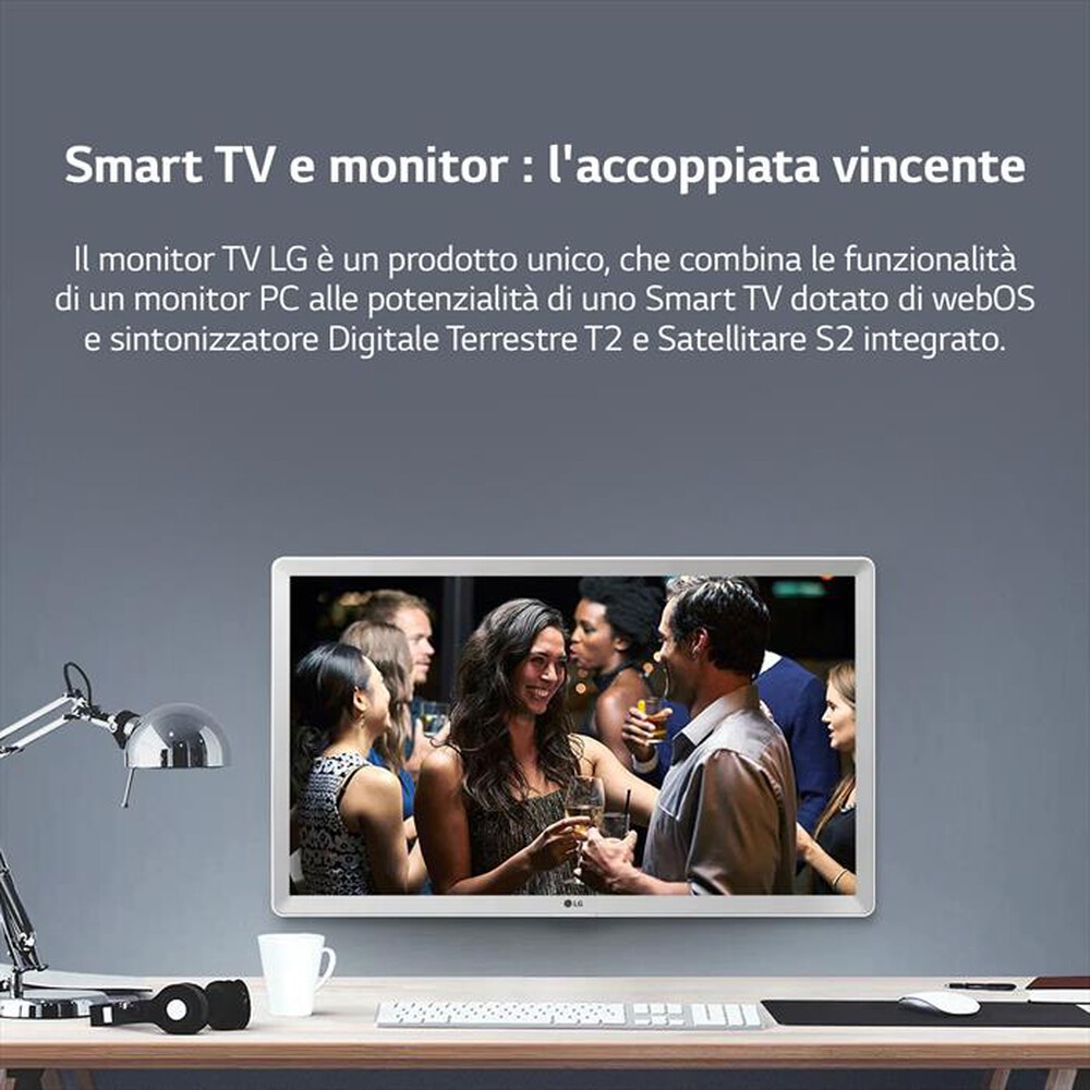 Immagine del prodotto LG - Smart TV LED HD READY 23,6" 24TQ510S-WZ.API-Bianco