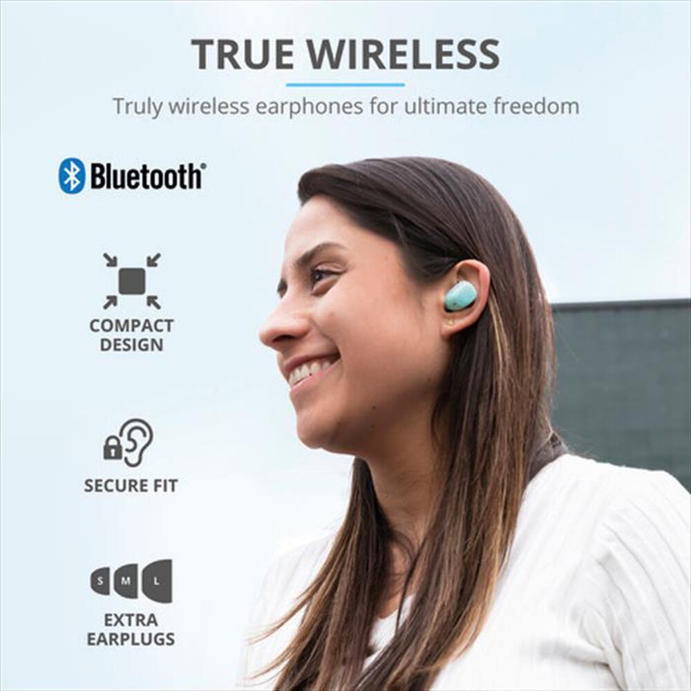 "TRUST - NIKA COMPACT BLUETH EARPHONES MINT-Turquoise"