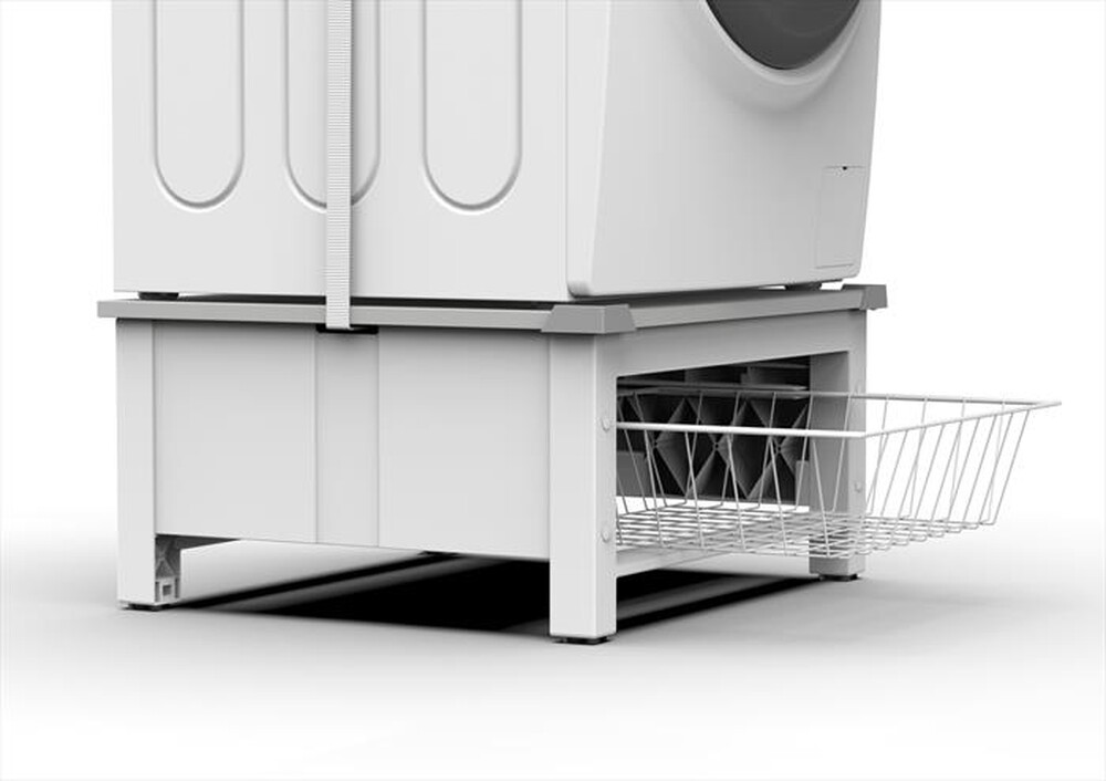 "MELICONI - BASE SPACE BASKET-Struttura bianca, ripiano grig"