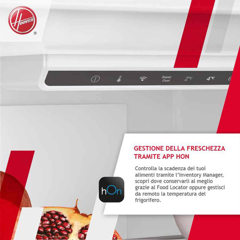 "HOOVER - Frigorifero combinato HOCE4T620EX Classe E 377 lt-Alluminio"