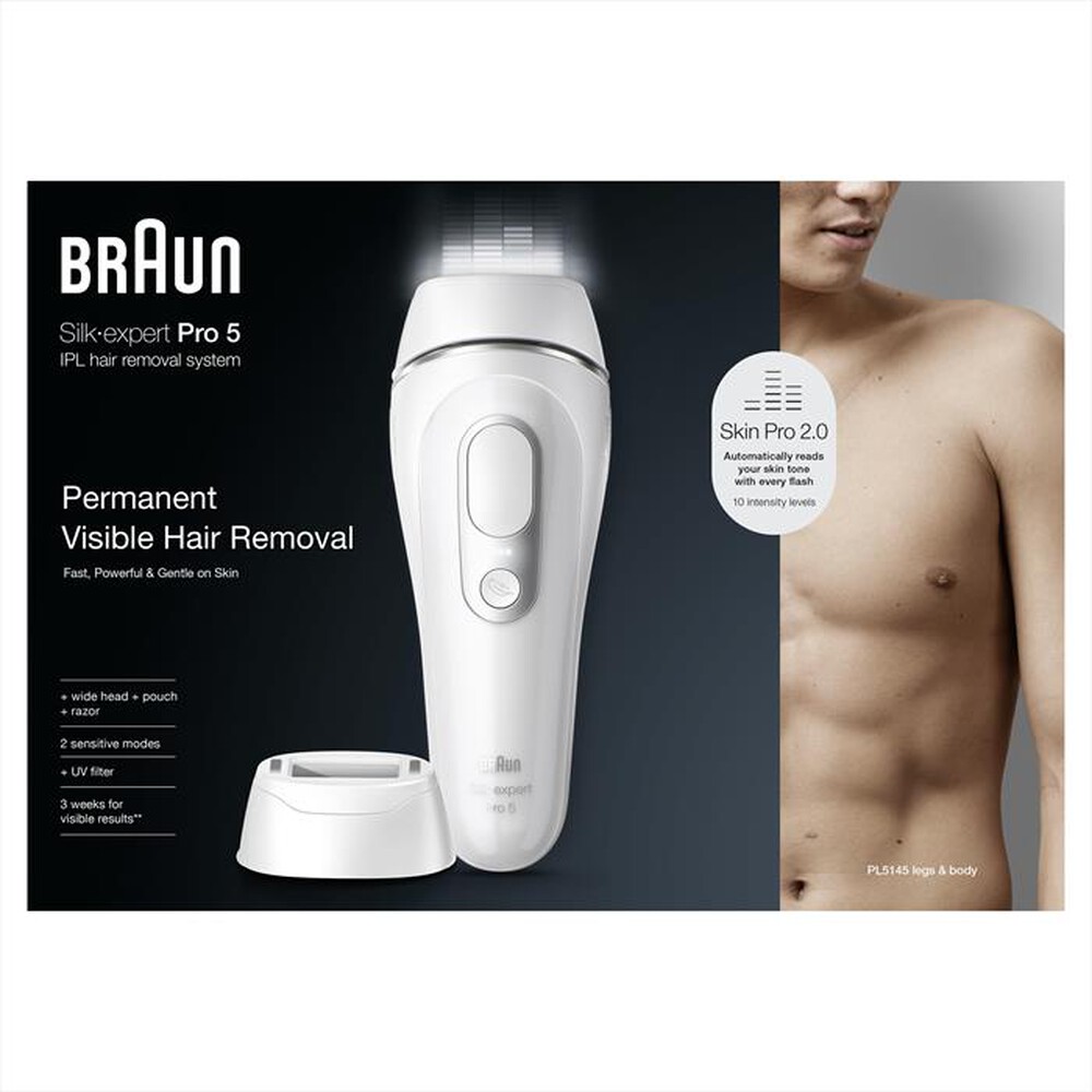 "BRAUN - LUCE PULSATA PL5145-BIANCO/ARGENTO"