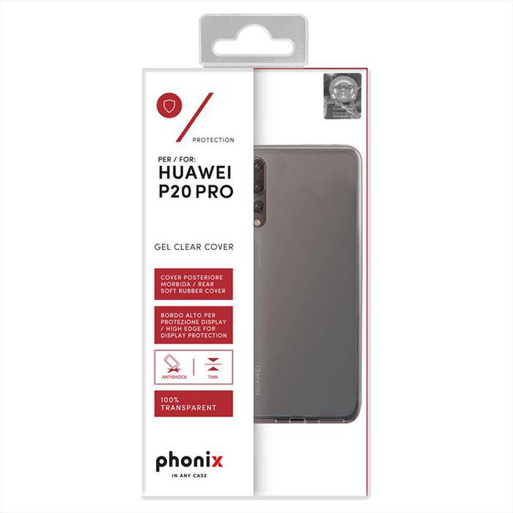 "PHONIX - HUP2PGPW Cover GEL HUAWEI P20 PRO-Bianco traslucido"
