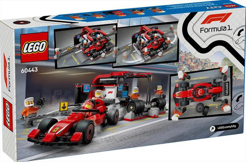 "LEGO - CITY Pitstop e meccanici con monoposto Fer - 60443-Multicolore"