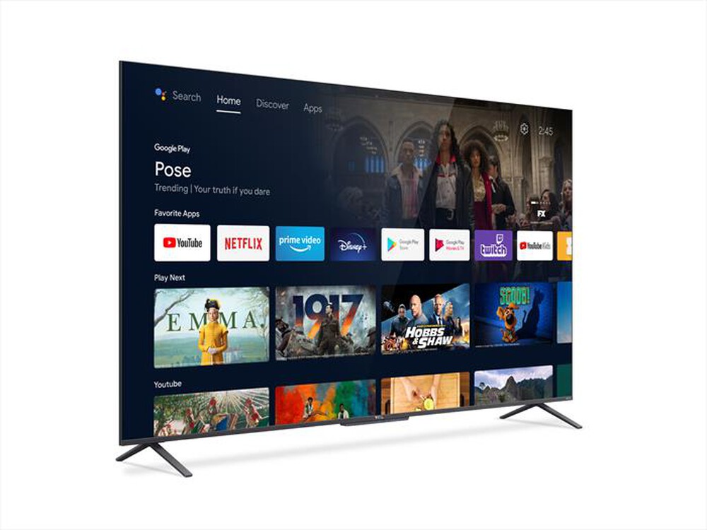 "TCL - Smart TV Q-LED 4K 43\" 43C725-Alluminio spazzolato"