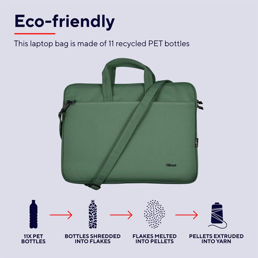 "TRUST - BOLOGNA LAPTOP BAG 16? ECO GREEN-Green"